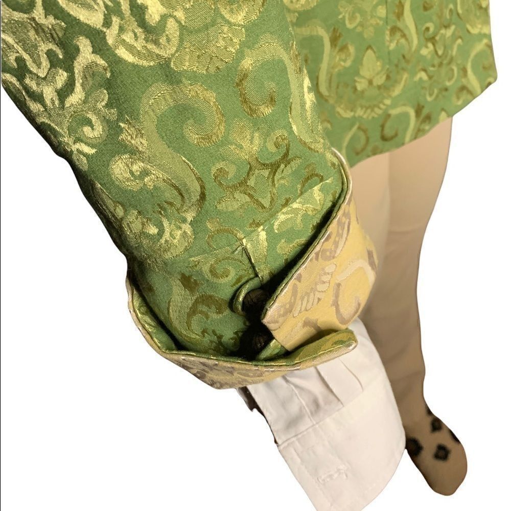 Vintage-Style Green & Gold Brocade Mandarin Jacket | Disney | Small | China - Picture 8 of 11